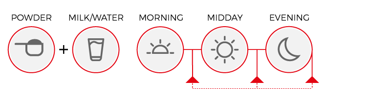 Usage diagram of Ico Casein 100